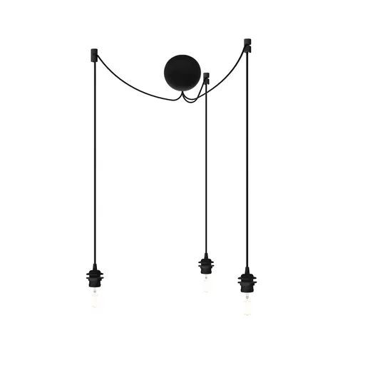 Suport de suspendare pentru abajururi Cannonball black cluster 3 Ø 12cm L 2,5 m - UMAGE