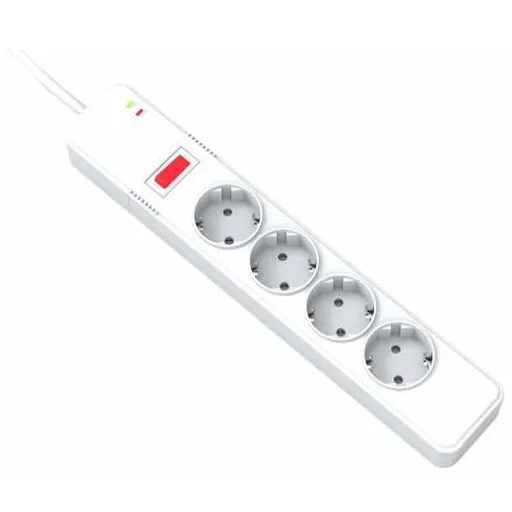 Prelungitor cu protectie Well, 4 prize, 3m, intrerupator, cablu 3x1.5mmp EXTS-4S3M-PROT/04-WL