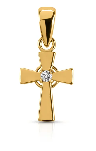 Brilio Pandantiv delicat cruce din aur galben fin 14/661.431ZIR