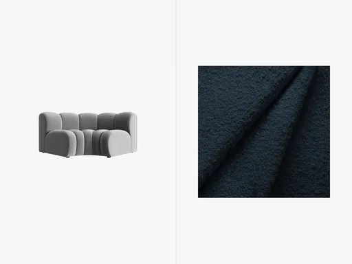 Modul pentru canapea, 1 loc, Lupine-101, Micadoni Home, 185x95x70 cm, tesatura boucle, albastru inchis