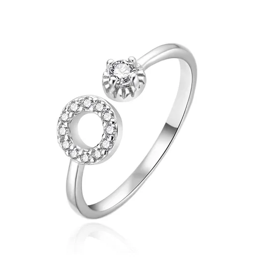 Agato Inel deschis strălucitor din argint AGT-R67W 52 mm