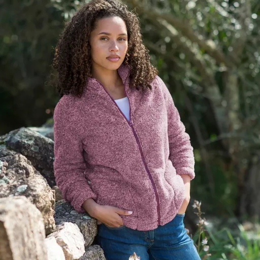 Hanorac tricotat din pluș cu fermoar