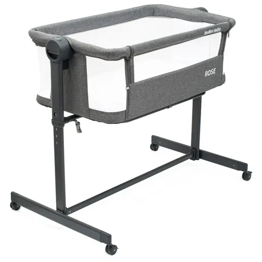Baby Mix Pătuț suplimentar Rose gri, 84 x 80 x 52cm