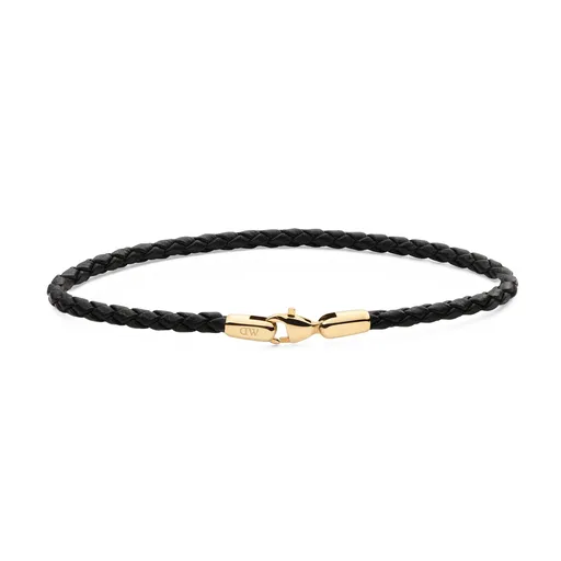 Daniel Wellington Brățară neagră tricotată din piele Sheffield Daniel DW004017 18.5 cm