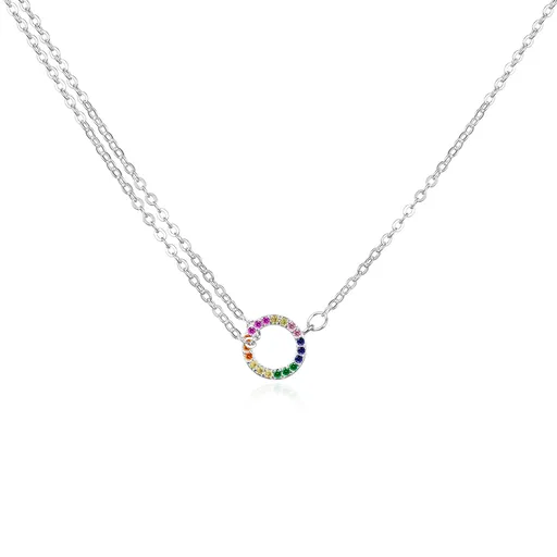 Agato Colier din argint cu zirconi Cerc AGT-N035C