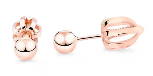 Cutie Jewellery Cercei minimaliști din aur roz Z5014-30-X-4