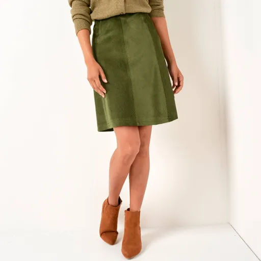 Fustă evazată din catifea reiată