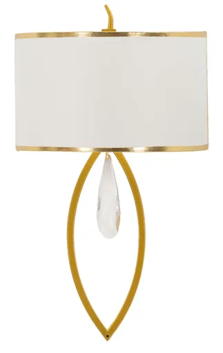 Aplica de perete Vienna, Mauro Ferretti, 1 x E14, 20W, 16x15x50 cm, fier, auriu/alb