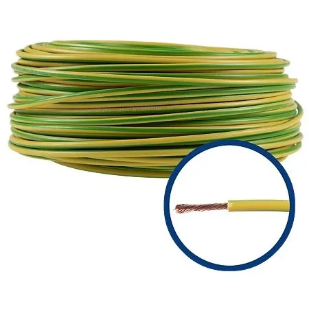 Rola 100m conductor litat din cupru MYF 6 (H07V-K) galben/verde