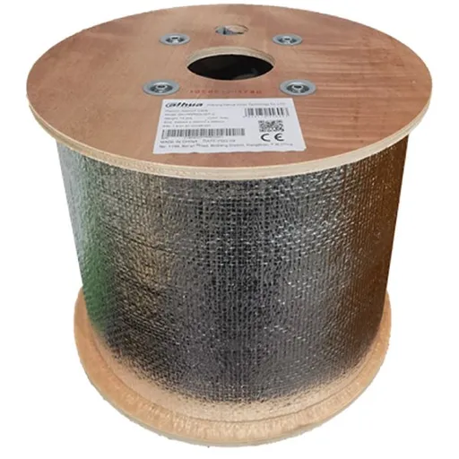 Cablu FTP CAT5E Dahua DH-PFM920I-5EF-C, tambur 305ml, 24AWG, cupru Oxygen free 99.95 puritate, Conductor: 0.52mm, gri