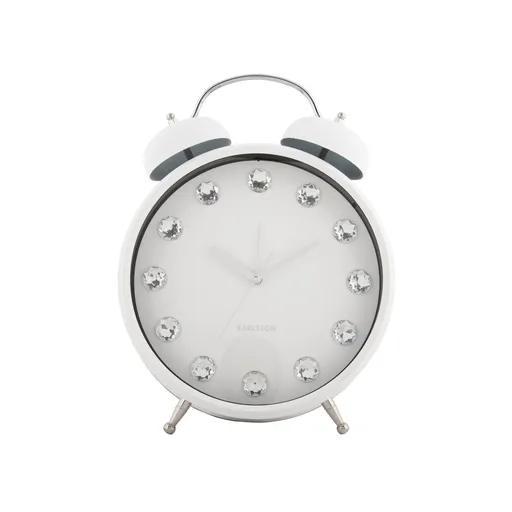 Ceas de masă/alarmă Karlsson 6019WH de design alb,diam. 30 cm, alb
