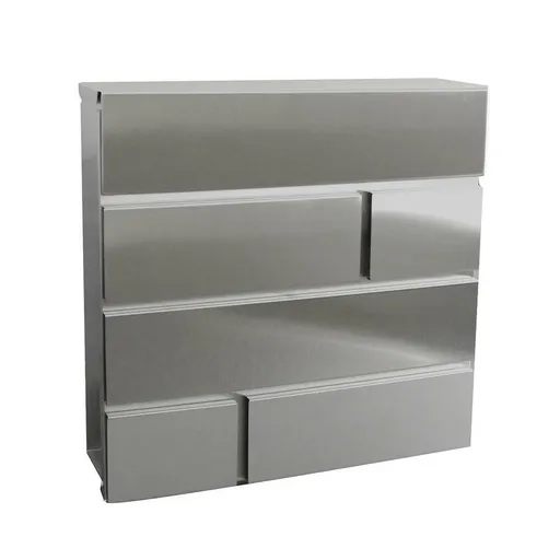 Cutie poștală BRICKS 370 x 370 x 105 mm, inox, inox mat
