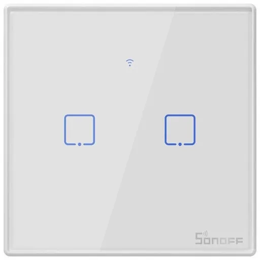 Intrerupator Smart cu Touch WiFi + RF 433 Sonoff T2 EU TX, (2 canale) 6920075727517