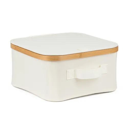 Cutie de depozitare G21 30 x 30 x 15 cm, dinbambus cu capac, bej, bej