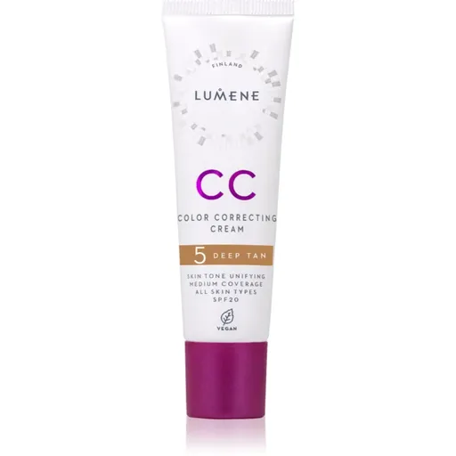 Lumene CC Color Correcting Cream Crema CC pentru un ten uniform SPF 20 culoare 5 Deep Tan (Warm) 30 ml