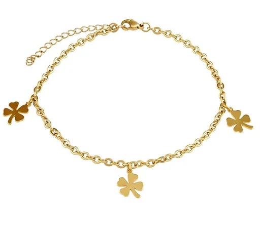 Silvego Lanț din oțel pentru picior Ariette placat cu aur KMM1211