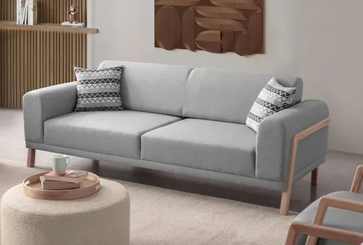 Canapea 3 locuri, Atelier del Sofa, 752EST1117, Frame: 70% HORNBEAM/30% MELAMINE COATED CHIPBOARD, Gri