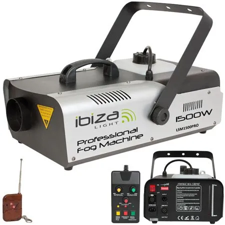 Masina profesionala fum 1500W cu telecomanda Ibiza Light LSM1500PRO