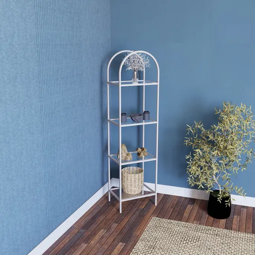 Corp biblioteca, Hanah Home, Mona 40, 40x145x30 cm, Alb / Fum