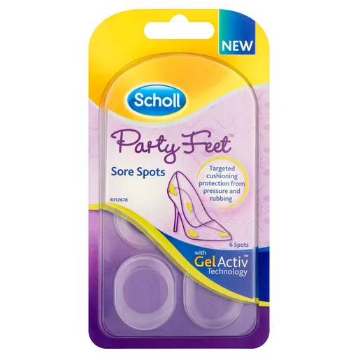 Scholl Tampoane pentru zonele sensibile alepicioarelor Party Feet, 6 buc.