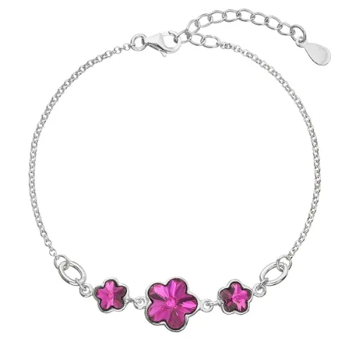 Evolution Group - Pavona Brățară din argint cu cristale fucsia Swarovski 33112.3 fuchsia