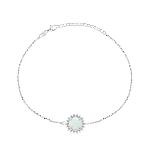 Brilio Silver Brățară fermecătoare cu opal sintetic BRC37W