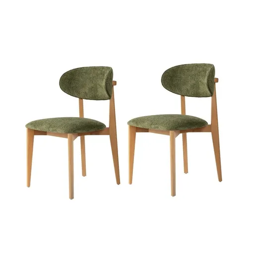 Set de scaune de sufragerie Lionte Green and LightOak, 2 buc., verde