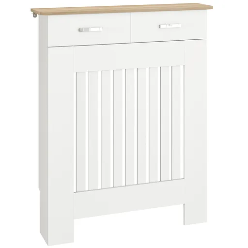 HOMCOM Acoperire pentru Calorifer cu Sertar, Anti-răsturnare, în Lemn, 78x19x97 cm, Alb | Aosom Romania