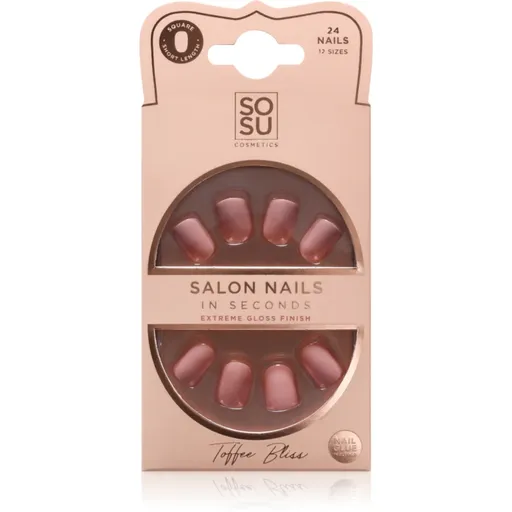 SOSU Cosmetics Salon Nails unghii artificiale culoare Toffee Bliss 24 buc