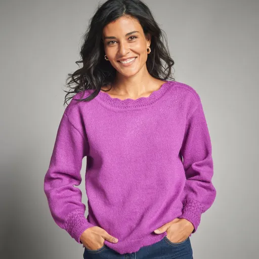 Pulover cu guler tip barcă