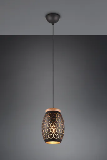 Lustra Bidar, RL, 15x150 cm, 28W, 1x E27, metal, negru/natur