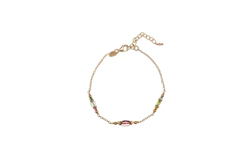 Alisia Brățară placată cu aur, cu mărgele colorate de turmalină AL5279.01.000