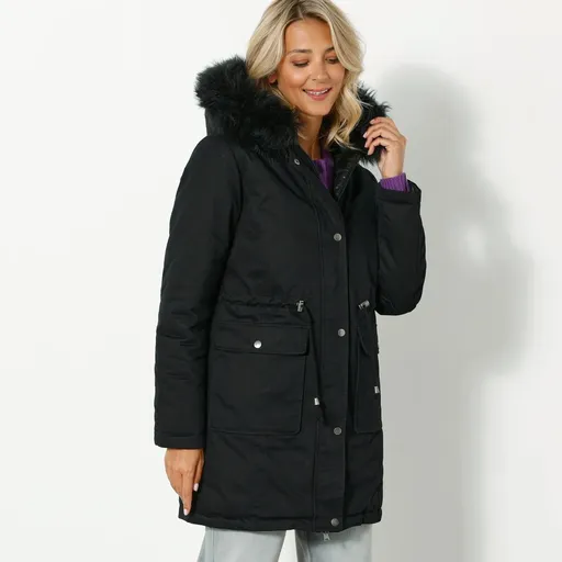 Parka/jachetă reversibilă 2 în 1 cu glugă