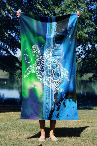 Prosop de plaja, L'essentiel Maison, Blue Turtle 70, 70x130 cm, Multicolor