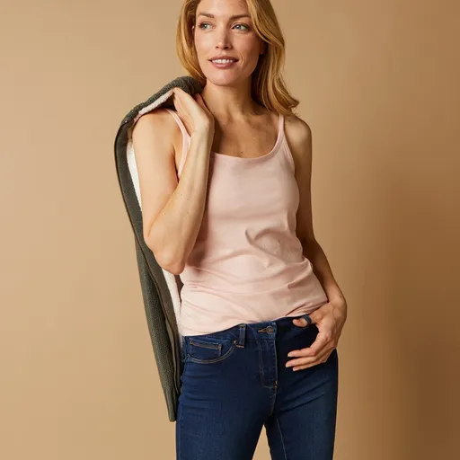 Top cu bretele înguste, confecționat din bumbac organic