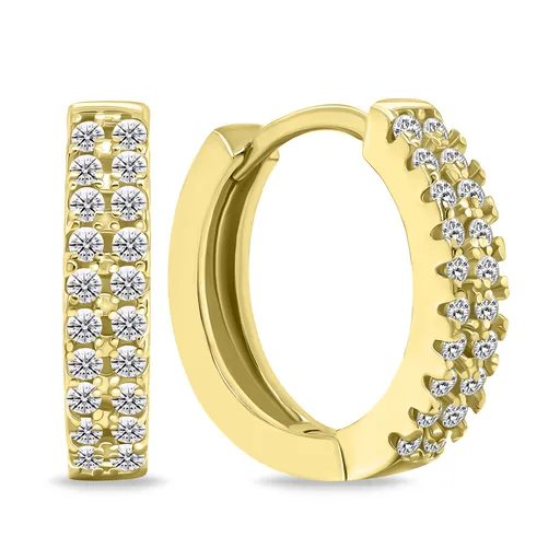 Brilio Silver Cercei cercuri minunați cu pietre de zircon EA703Y