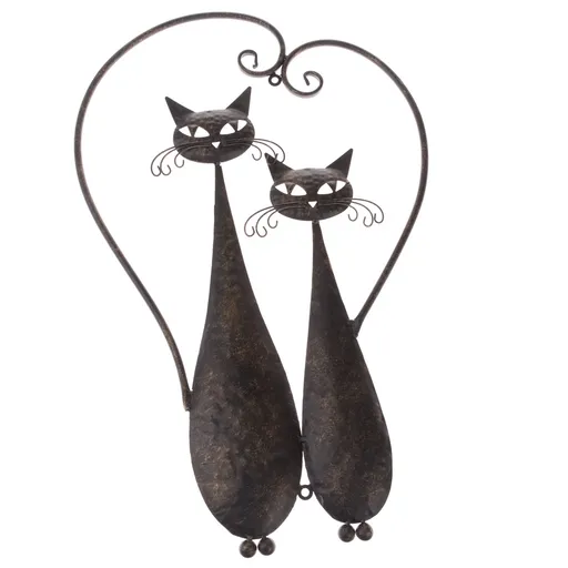 Decorațiune de perete Cats, din metal,  52 cm
