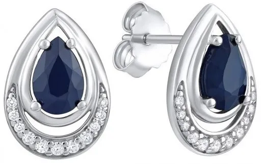 Silvego Cercei de lux cu safir autentic FW9038E