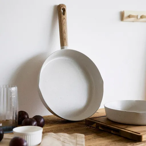 Tigaie Loreburn, Homla, 28 cm, aluminiu/inox, ecru/bej