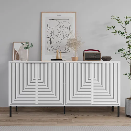 Consola, Hanah Home, Lurea, 150x75x36 cm, Alb