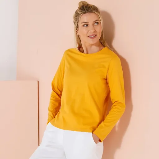 Tricou de culoare solidă cu mâneci lungi