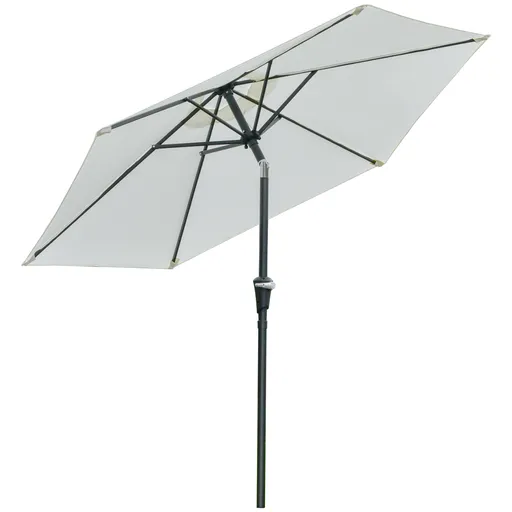 Outsunny Umbrelă de Grădină Reglabilă, din Oțel, Alb Crem, Φ230cm | Aosom Romania