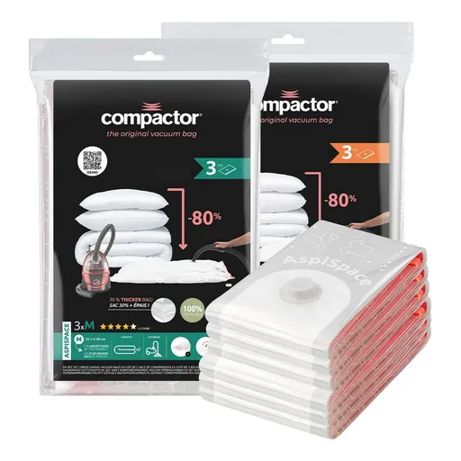 Compactor Set de saci de depozitare sub vidAspispace 6 buc., 3x M + 3x L
