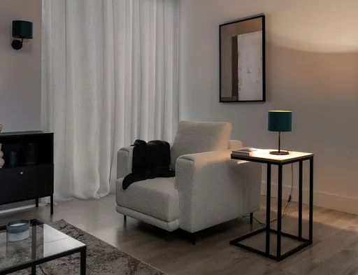 Lampa de masa ELTAP, Vespillo, 18x34 cm, 1xE27, 15W, otel/PVC, verde/auriu