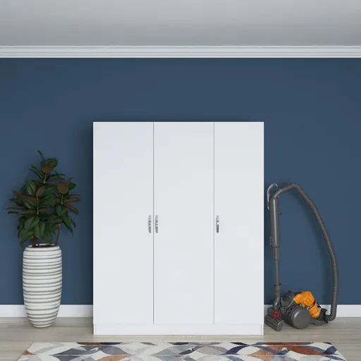 Dulap pentru haine, Hanah Home, BA105, 145x181.8x55 cm, Alb