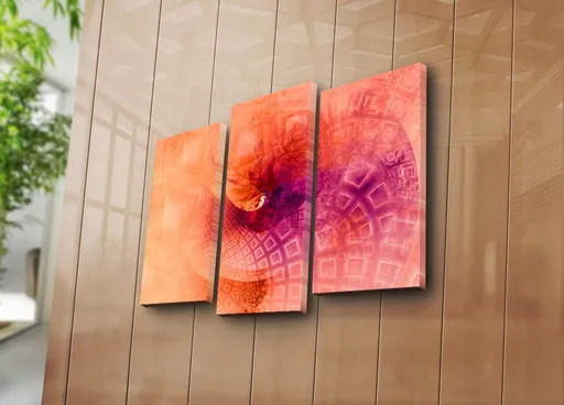 Tablou decorativ, 3PATK-93, 20 x 39 cm, 2 piese, Multicolor