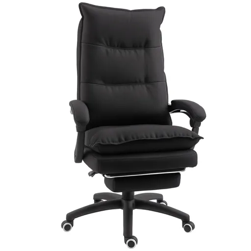 Vinsetto Scaun Birou cu Masaj, cu Înălțime Reglabilă, 6 Puncte de Masaj și Telecomandă, 70x62x120-130 cm, Negru | Aosom Romania