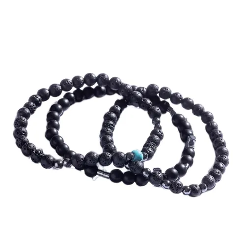 Marc Malone Set de trei brățări din mărgele cu pietre minerale MCGB5089