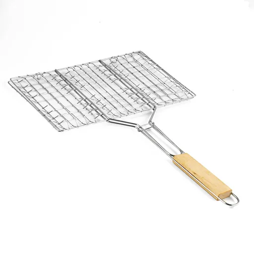 Gratar cu manere Muhler 1001837N, 32x19x47.5 cm, Maner din lemn, Inox