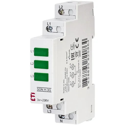 Lampa de semnalizare ETI, LED, verde, 230VAC, sina DIN Eti 002471556